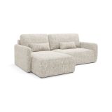 Divano Letto con Penisola Beige Contenitore Reclinabile 207x148 cm, Reversibile - Pagno