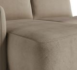 Divano Letto con Penisola Beige Contenitore Reclinabile 229x148 cm, Cuscini Sfoderabili - Rezzo