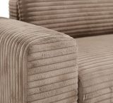 Divano Letto con Penisola Beige Contenitore Reclinabile 268x163 cm, Cuscini Sfoderabili - Folgarida