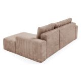 Divano Letto con Penisola Beige Contenitore Reclinabile 268x163 cm, Cuscini Sfoderabili - Folgarida