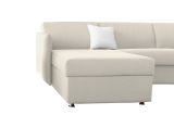 Divano Letto con Penisola Beige Sfoderabile Contenitore 260x160 cm, Idrorepellente Trasformabile in Letto Made in Italy - Sumirago