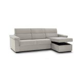 Divano Letto con Penisola Beige Sfoderabile Contenitore 285x160 cm, Idrorepellente Multiposizione Trasformabile in Letto Made in Italy - Esca