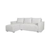 Divano Letto con Penisola Bianco Contenitore 237x169 cm, Lavabile - Naturno