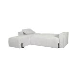 Divano Letto con Penisola Bianco Contenitore 237x169 cm, Lavabile - Naturno