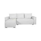 Divano Letto con Penisola Bianco Contenitore 237x169 cm, Lavabile - Naturno