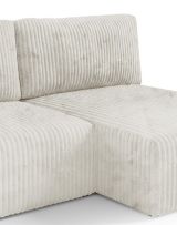 Divano Letto con Penisola Bianco Crema Contenitore Reclinabile 210x149 cm, Cuscini Sfoderabili - Pergola