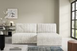 Divano Letto con Penisola Bianco Crema Contenitore Reclinabile 210x149 cm, Cuscini Sfoderabili - Pergola