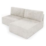 Divano Letto con Penisola Bianco Crema Contenitore Reclinabile 210x149 cm, Cuscini Sfoderabili - Pergola