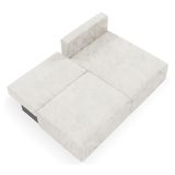 Divano Letto con Penisola Bianco Crema Contenitore Reclinabile 210x149 cm, Cuscini Sfoderabili - Pergola