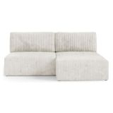 Divano Letto con Penisola Bianco Crema Contenitore Reclinabile 210x149 cm, Cuscini Sfoderabili - Pergola