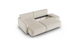 Divano Letto con Penisola Bianco Crema Contenitore Reclinabile 229x148 cm, Cuscini Sfoderabili - Rezzo