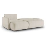 Divano Letto con Penisola Bianco Crema Contenitore Reclinabile 229x148 cm, Cuscini Sfoderabili - Rezzo