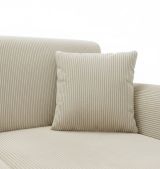 Divano Letto con Penisola Bianco Crema Contenitore Reclinabile 245x185 cm, Reversibile - Ranco