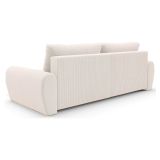 Divano Letto con Penisola Bianco Crema Contenitore Reclinabile 253x153 cm, Reversibile - Paullo