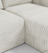 Divano Letto con Penisola Bianco Crema Contenitore Reclinabile 268x163 cm, Cuscini Sfoderabili - Folgarida