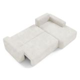 Divano Letto con Penisola Bianco Crema Contenitore Reclinabile 268x163 cm, Cuscini Sfoderabili - Folgarida