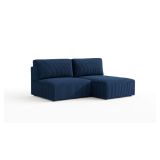 Divano Letto con Penisola blu Contenitore Cuscini Sfoderabili 210x149 cm, Reclinabile - Pergola