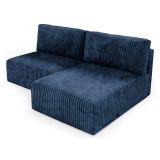Divano Letto con Penisola blu Contenitore Cuscini Sfoderabili 210x149 cm, Reclinabile - Pergola