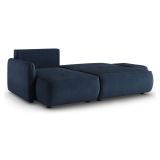 Divano Letto con Penisola blu Contenitore Reclinabile 229x148 cm, Cuscini Sfoderabili - Rezzo