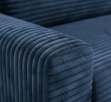 Divano Letto con Penisola blu Contenitore Reclinabile 268x163 cm, Cuscini Sfoderabili - Folgarida