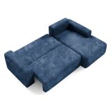 Divano Letto con Penisola blu Contenitore Reclinabile 268x163 cm, Cuscini Sfoderabili - Folgarida