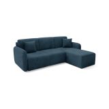 Divano Letto con Penisola blu Contenitore Reversibile 245x185 cm, Reclinabile - Ranco