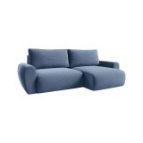 Divano Letto con Penisola blu Contenitore Reversibile 253x153 cm, Reclinabile - Paullo