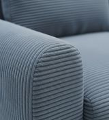 Divano Letto con Penisola blu Contenitore Reversibile 253x153 cm, Reclinabile - Paullo