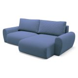 Divano Letto con Penisola blu Contenitore Reversibile 253x153 cm, Reclinabile - Paullo