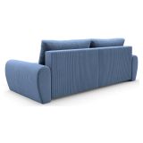 Divano Letto con Penisola blu Contenitore Reversibile 253x153 cm, Reclinabile - Paullo