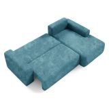 Divano Letto con Penisola blu Petrolio Contenitore Reclinabile 268x163 cm, Cuscini Sfoderabili - Folgarida