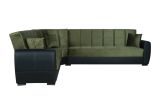 Divano letto con penisola Dgytkja, 305x238h91 cm, Nero e Grigio Scuro