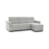 Divano letto con penisola Esca, 285x160 h100 cm, Grigio chiaro