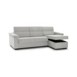 Divano letto con penisola Esca, 285x160 h100 cm, Grigio chiaro