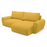 Divano Letto con Penisola Giallo Contenitore Reversibile 253x153 cm, Reclinabile - Paullo