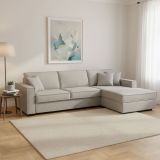 Divano letto con penisola grigio 280x95cm - Achico