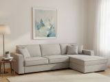 Divano letto con penisola grigio 280x95cm - Achico
