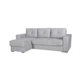 Divano Letto con Penisola Grigio Chiaro Contenitore 236x156 cm, Lavabile - Cesaro