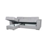 Divano Letto con Penisola Grigio Chiaro Contenitore 236x156 cm, Lavabile - Cesaro