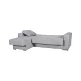 Divano Letto con Penisola Grigio Chiaro Contenitore 236x156 cm, Lavabile - Cesaro