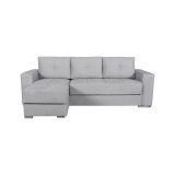 Divano Letto con Penisola Grigio Chiaro Contenitore 236x156 cm, Lavabile - Cesaro