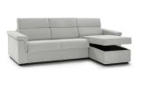 Divano Letto con Penisola Grigio Chiaro Contenitore 285x160 cm, Idrorepellente Sfoderabile Multiposizione Trasformabile in Letto Made in Italy