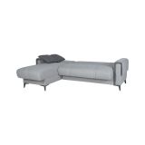 Divano Letto con Penisola Grigio Chiaro Grigio Scuro Contenitore 238x158 cm, Lavabile - Ogna