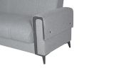 Divano Letto con Penisola Grigio Chiaro Grigio Scuro Contenitore 238x158 cm, Lavabile - Ogna