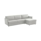 Divano Letto con Penisola Grigio Chiaro Sfoderabile Contenitore 260x160 cm, Idrorepellente Multiposizione Trasformabile in Letto Made in Italy