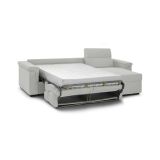 Divano Letto con Penisola Grigio Chiaro Sfoderabile Contenitore 285x160 cm, Idrorepellente Rialzato da Terra Multiposizione Trasformabile in Letto