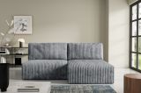 Divano Letto con Penisola Grigio Contenitore Cuscini Sfoderabili 210x149 cm, Reclinabile - Pergola