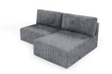 Divano Letto con Penisola Grigio Contenitore Cuscini Sfoderabili 210x149 cm, Reclinabile - Pergola