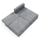 Divano Letto con Penisola Grigio Contenitore Cuscini Sfoderabili 210x149 cm, Reclinabile - Pergola