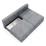 Divano Letto con Penisola Grigio Contenitore Cuscini Sfoderabili 210x149 cm, Reclinabile - Pergola
